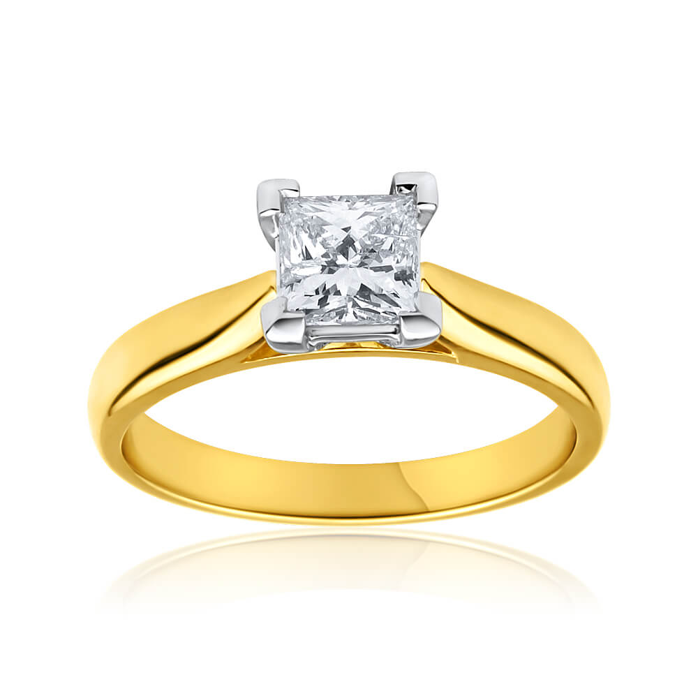18ct Yellow Gold Solitaire Ring With 0.75 Carat Diamond