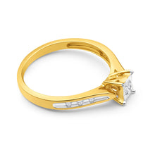 Load image into Gallery viewer, 9ct Yellow Gold Ring With 0.15 Carats Of Claw Set Diamonds