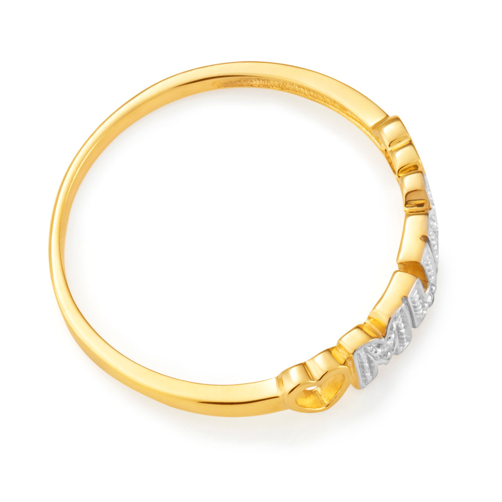 9ct Yellow Gold Diamond Ring Set With Beautiful Brilliant Cut Diamonds