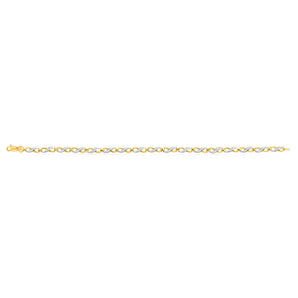 9ct Yellow Gold Diamond Infinity Bracelet with 6 Round Diamonds