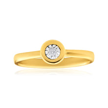 Load image into Gallery viewer, 9ct Yellow Gold Solitaire Ring With 0.01 Carat Brilliant Cut Diamond