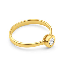 Load image into Gallery viewer, 9ct Yellow Gold Solitaire Ring With 0.01 Carat Brilliant Cut Diamond