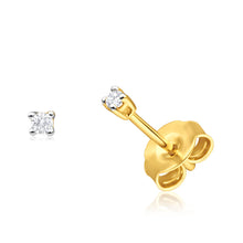 Load image into Gallery viewer, 9ct Yellow Gold Gorgeous Diamond Stud Earrings