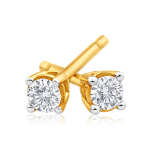 Load image into Gallery viewer, 9ct Yellow Gold Enticing Diamond Stud Earrings