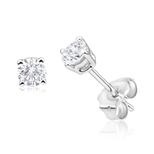 Load image into Gallery viewer, 9ct White Gold 1/4 Carat Diamond Stud Earrings