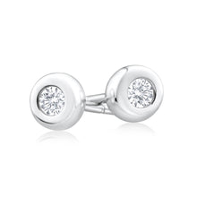 Load image into Gallery viewer, 9ct White Gold Diamond Stud Earrings Set With 2 Brilliant Cut Diamonds