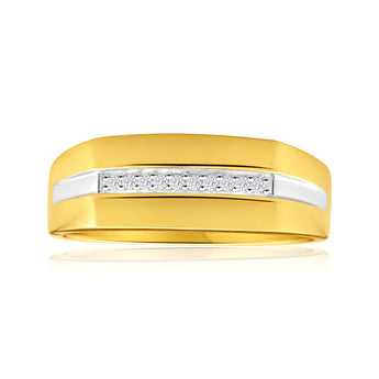 His and Hers Rings 9ct Yellow Gold Ladies Ring With 10 Diamonds