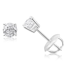 Load image into Gallery viewer, 18ct White Gold Stud Earrings With 0.5 Carats Of Diamonds