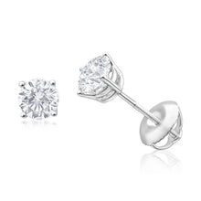 Load image into Gallery viewer, 18ct White Gold Stud Earrings With 1 Carat Of Diamonds