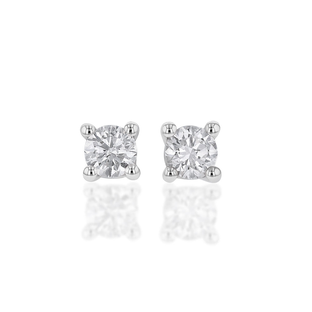 9ct White Gold Diamond Stud "Arabella" Earrings