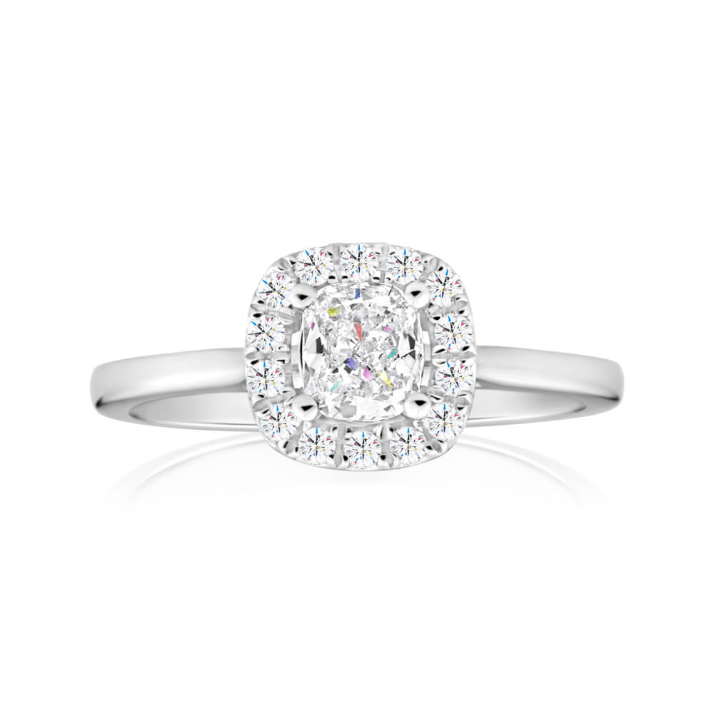 14ct White Gold Ring With 75 Points Of Diamonds