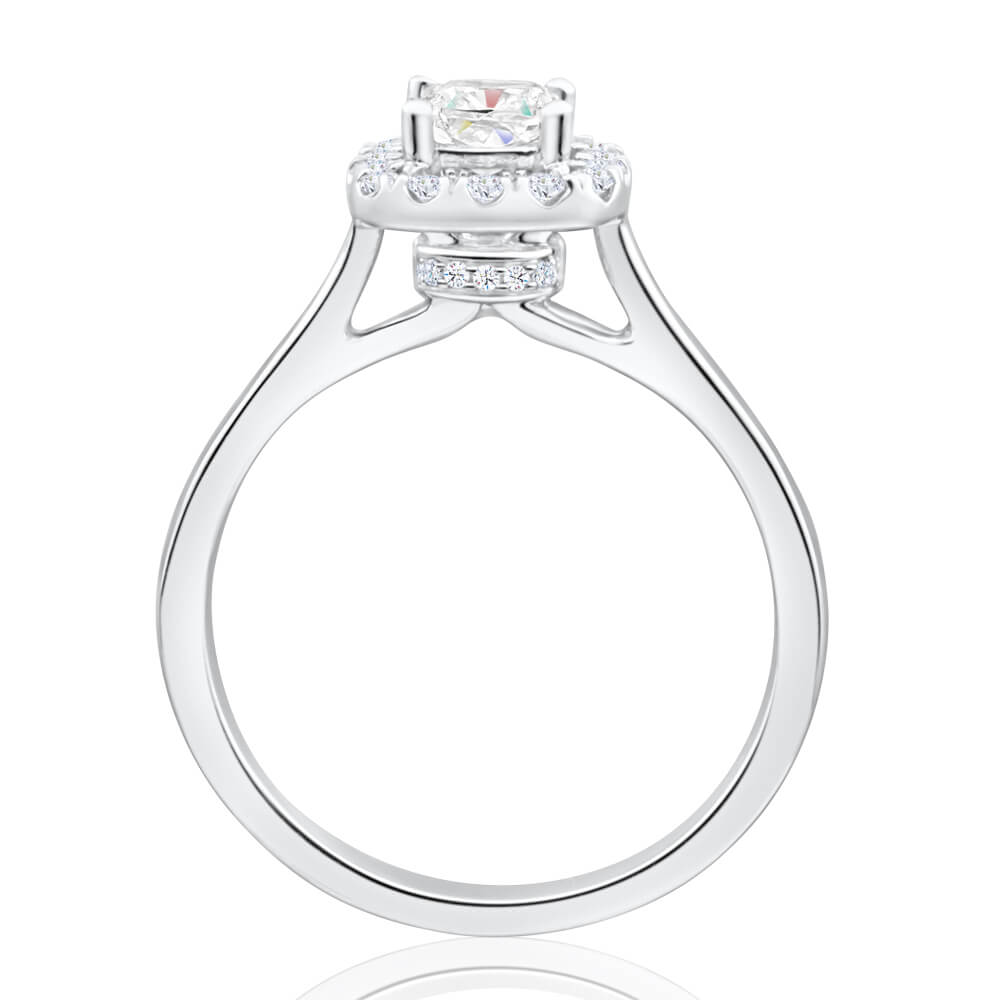 14ct White Gold Ring With 75 Points Of Diamonds