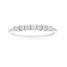 Load image into Gallery viewer, 9ct White Gold Diamond Ring Set With 7 Brilliant Cut Diamonds