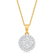 Load image into Gallery viewer, 9ct Yellow Gold Gorgeous Diamond Pendant With Chain