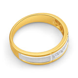 9ct Yellow Gold & White Gold Mens Ring With 0.1 Carats Of Diamonds