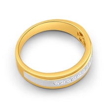 Load image into Gallery viewer, 9ct Yellow Gold &amp; White Gold Mens Ring With 0.2 Carats Of Diamonds