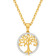 Load image into Gallery viewer, 9ct Yellow Gold Diamond Pendant Set with 50 Brilliant Diamonds