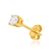 Load image into Gallery viewer, 9ct Yellow Gold Diamond Single Stud Earring