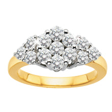Load image into Gallery viewer, 18ct Yellow Gold Cluster Ring with 1.00 Carat of Diamonds