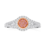 Pink Diamond 18ct White Gold Diamond Cluster Ring
