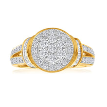 Load image into Gallery viewer, 1 Carat Yellow Gold Diamond Set Cluster Ring in 9ct Gold