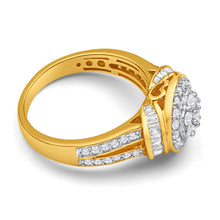 Load image into Gallery viewer, 1 Carat Yellow Gold Diamond Set Cluster Ring in 9ct Gold