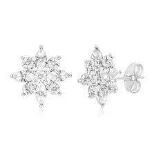 Load image into Gallery viewer, 9ct Elegant White Gold Diamond Stud Earrings