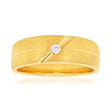 Load image into Gallery viewer, 9ct Yellow Gold Round Brilliant Bezel Set Diamond Ring