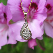 Load image into Gallery viewer, 9ct Yellow and White Gold Diamond Pendant with Chain