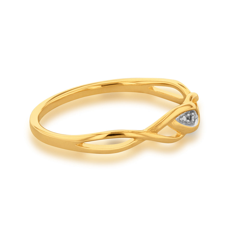 9ct Yellow Gold Brilliant HJ Colour Diamond Ring