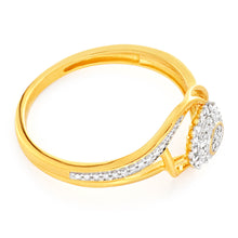 Load image into Gallery viewer, 9ct Yellow Gold Diamond Ring Set with 15 Stunning Brilliant Diamonds