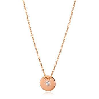 9ct Rose Gold Diamond Pendant on 39-45cm Adjustable Chain