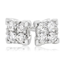 Load image into Gallery viewer, 9ct White Gold 1/4 Carat Diamond Stud Earrings set with 10 Brilliant Diamonds