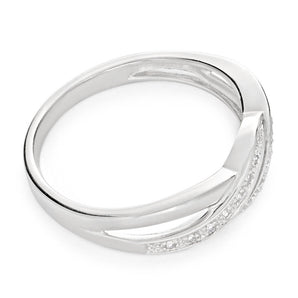 9ct White Gold Diamond Ring Set With 14 Brilliant Diamonds