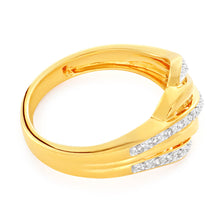 Load image into Gallery viewer, 9ct Yellow Gold Diamond Ring Set with 22 Stunning Brilliant Diamonds