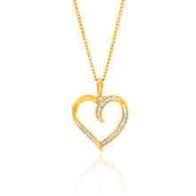 Load image into Gallery viewer, 9ct Yellow Gold Diamond Pendant Set with 21 Brilliant Diamonds