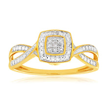 Load image into Gallery viewer, 9ct Yellow Gold Diamond Ring Set with 29 Stunning Brilliant Diamonds