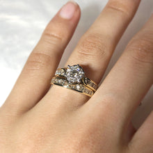 Load image into Gallery viewer, 9ct Yellow Gold &amp; White Gold 2 Ring Bridal Set with 1 Carat Of Diamonds