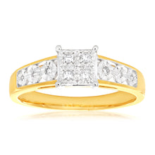 Load image into Gallery viewer, 9ct Yellow Gold Diamond Elegant Ring
