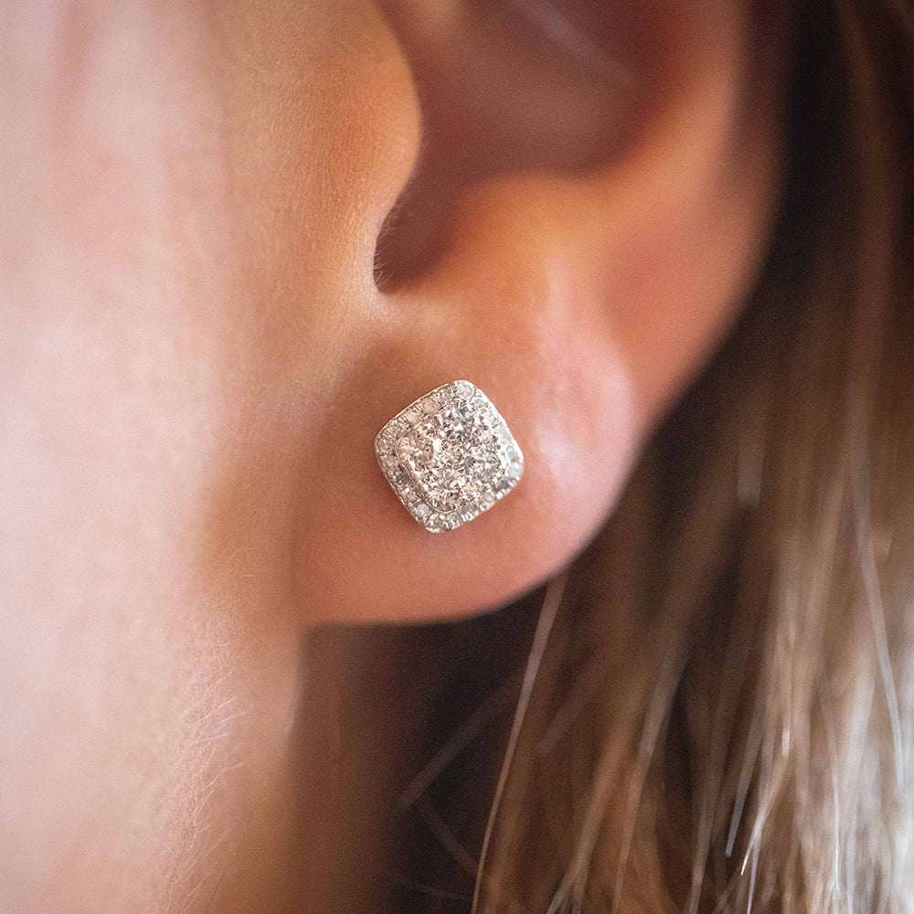 Raw Diamond Stud Earrings
