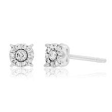 Load image into Gallery viewer, 9ct White Gold Sublime Diamond Stud Earrings