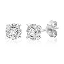 Load image into Gallery viewer, 9ct White Gold Lovely Diamond Stud Earrings