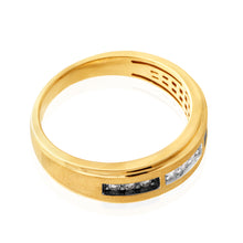 Load image into Gallery viewer, 10ct  Yellow Gold 1/4 Carat Diamond Ring with White and Champagne Diamonds