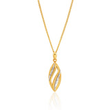 9ct Yellow Gold Diamond Pendant Set with 4 Brilliant Diamonds