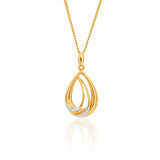 9ct Yellow Gold Diamond Pendant Set with 2 Brilliant Diamonds