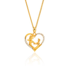 Load image into Gallery viewer, 9ct Yellow Gold Diamond Mother &amp; Child Heart Pendant
