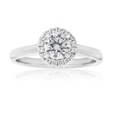 18ct White Gold Solitaire with 1/2 Carat Certified Centre Diamond