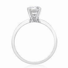 Load image into Gallery viewer, 14ct White Gold 1 Carat Brilliant Cut Diamond Solitaire Ring in Knife Edge Setting