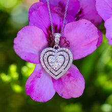 Load image into Gallery viewer, 9ct White Gold Divine 1 Carat Diamond Heart Pendant on 45cm Gold Chain