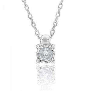 Diamond Pendant on 45cm Chain in 9ct White Gold